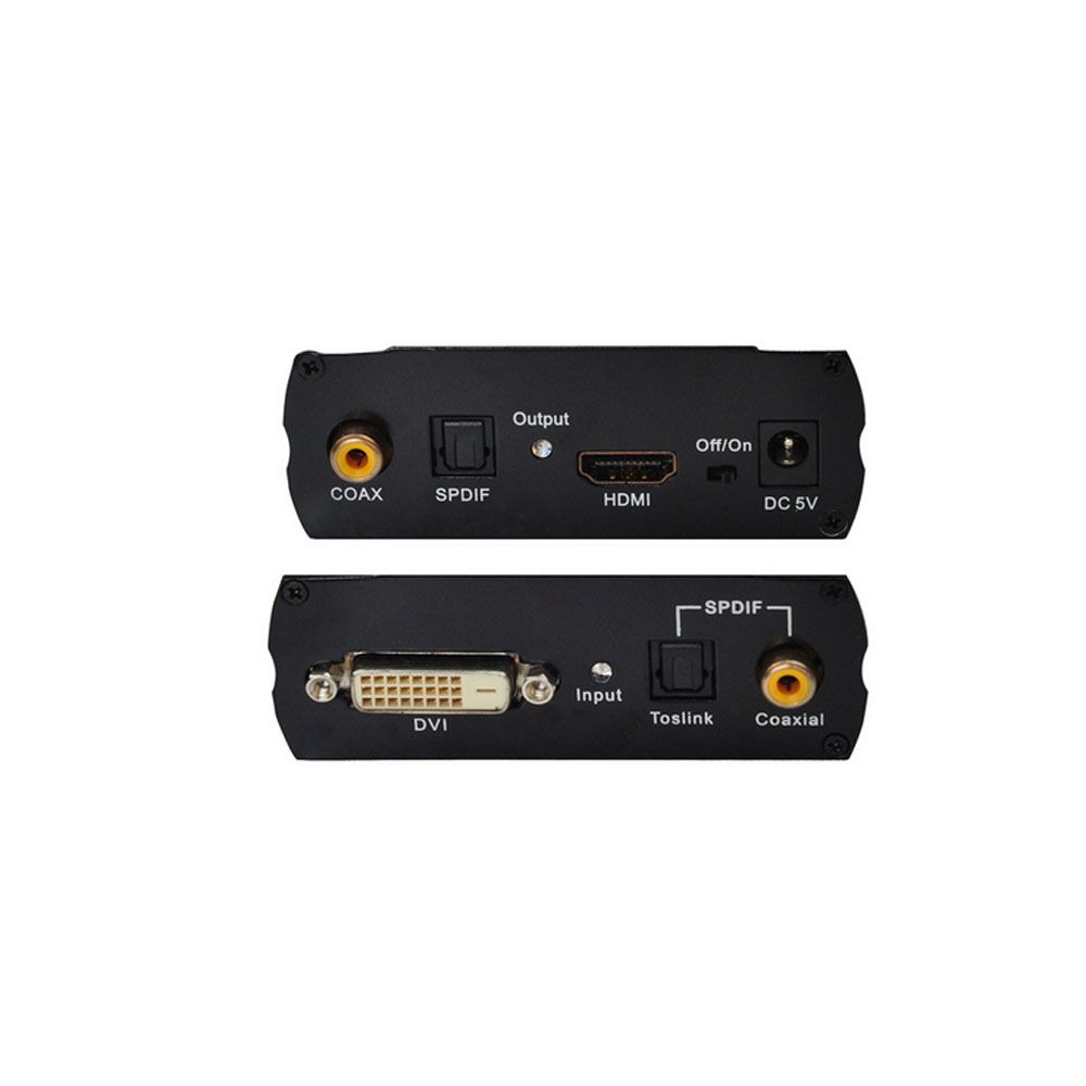 DVI+SPDIF Audio to HDMI Coaxial Toslink Converter Box 1080P