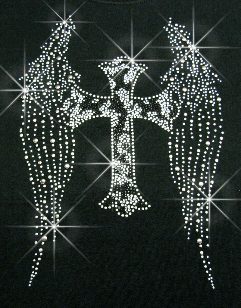 drawings of crosses with wings