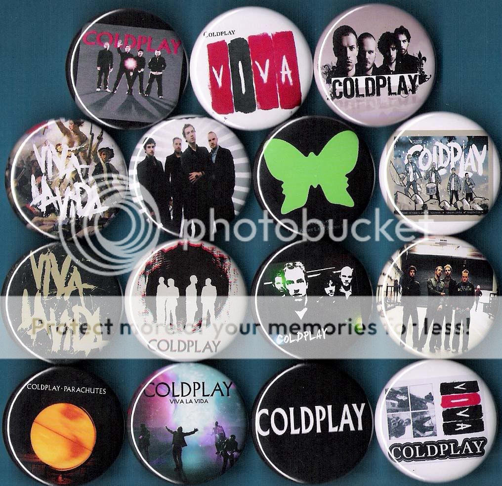 up for sale we have 15 assorted coldplay badges as pictured size is 1 