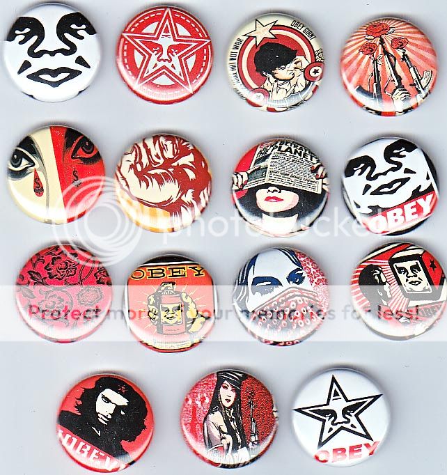 OBEY GIANT 1 Badges X15  Street Art Graffiti Andre the  