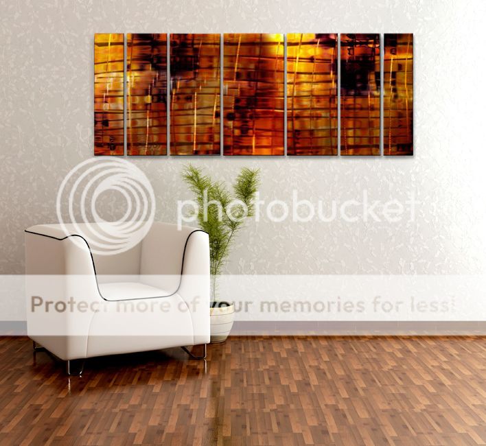 Metal Wall Artwork Holographic Effect from Hand Sanding Modern Home Decor