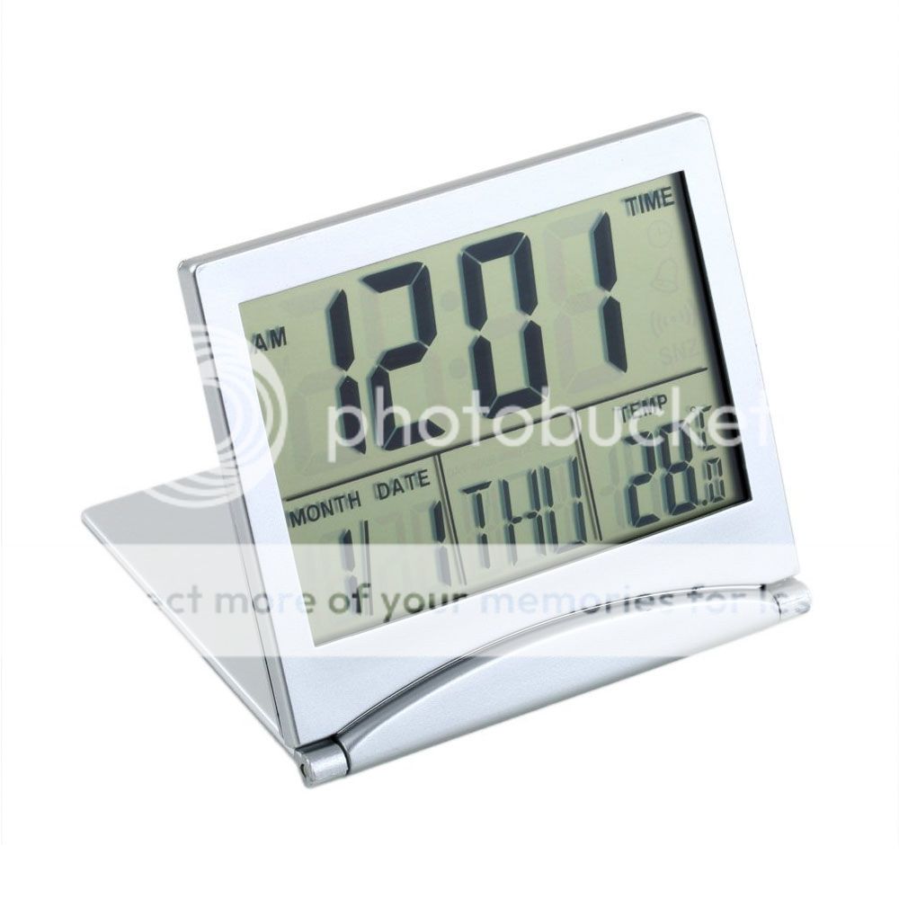Desk Digital Large LCD Thermometer Calendar Alarm Clock with Snooze Function