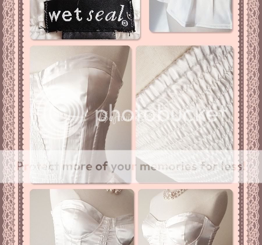 NWT Wet Seal White Satin Bustier Corset Sweetheart Top  